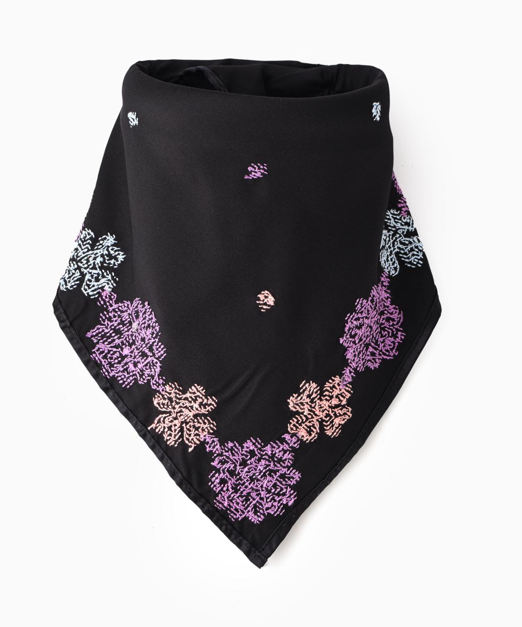 Black Lavender stitched Scarves