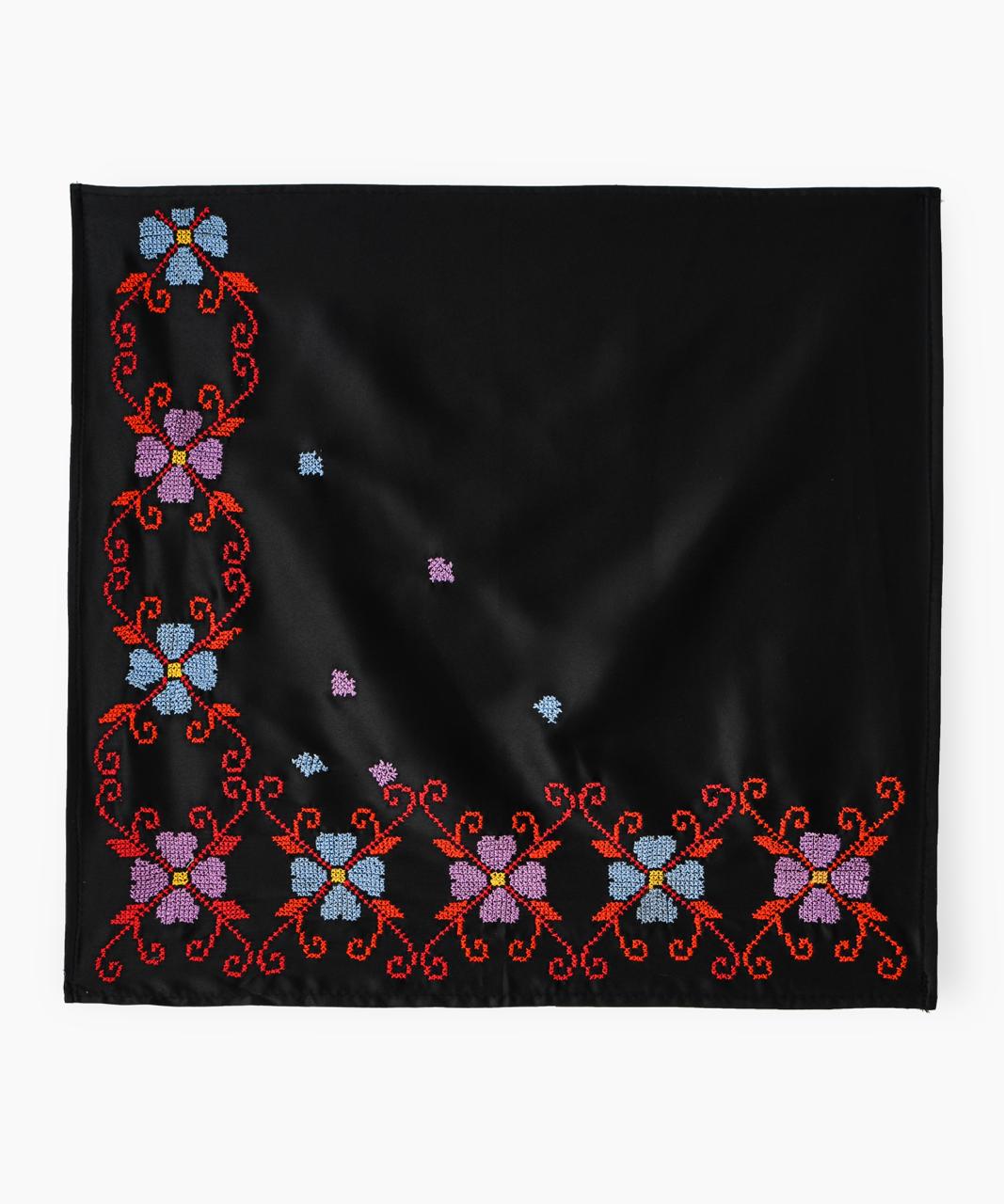 Black Blue and Lavender Roses Scarves