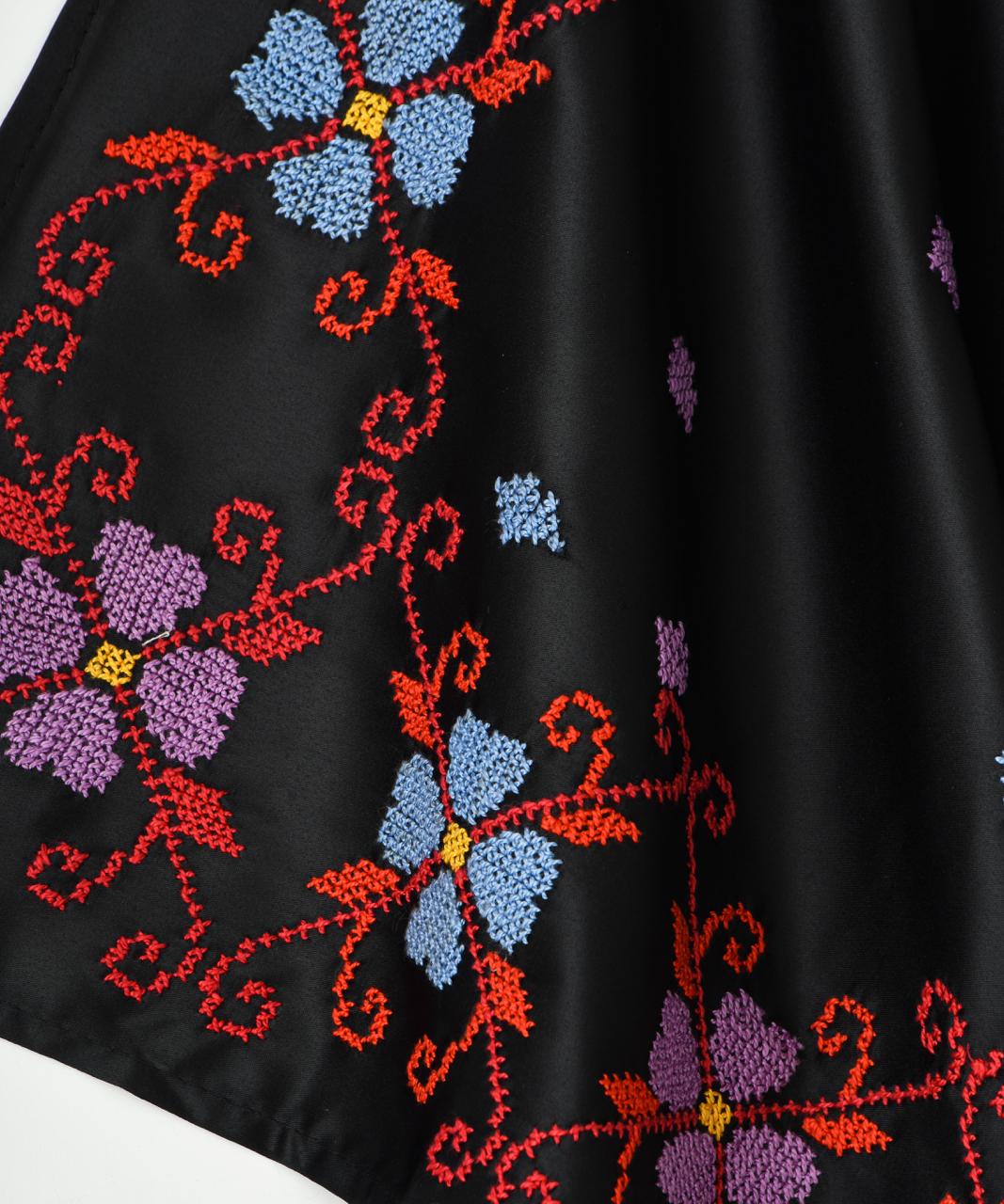 Black Blue and Lavender Roses Scarves