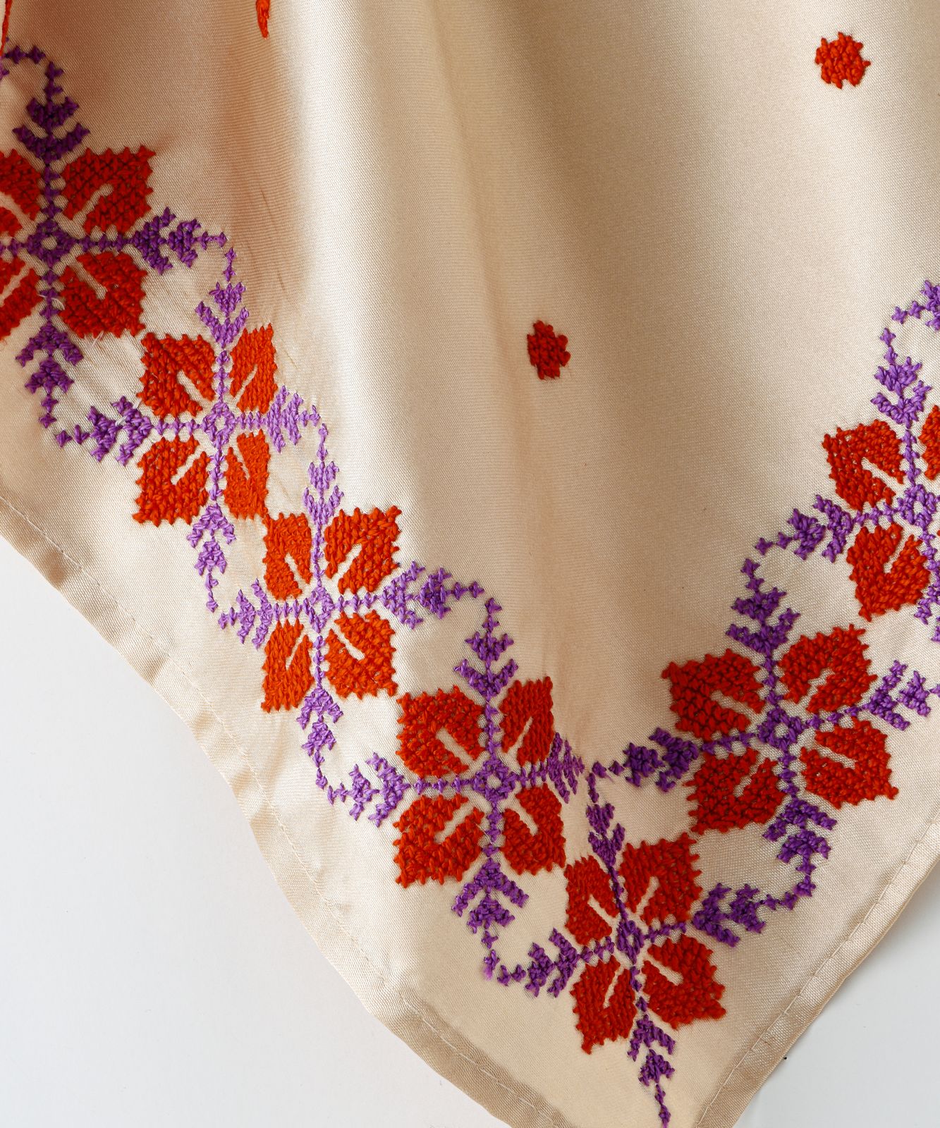 Cream and Red Scarves