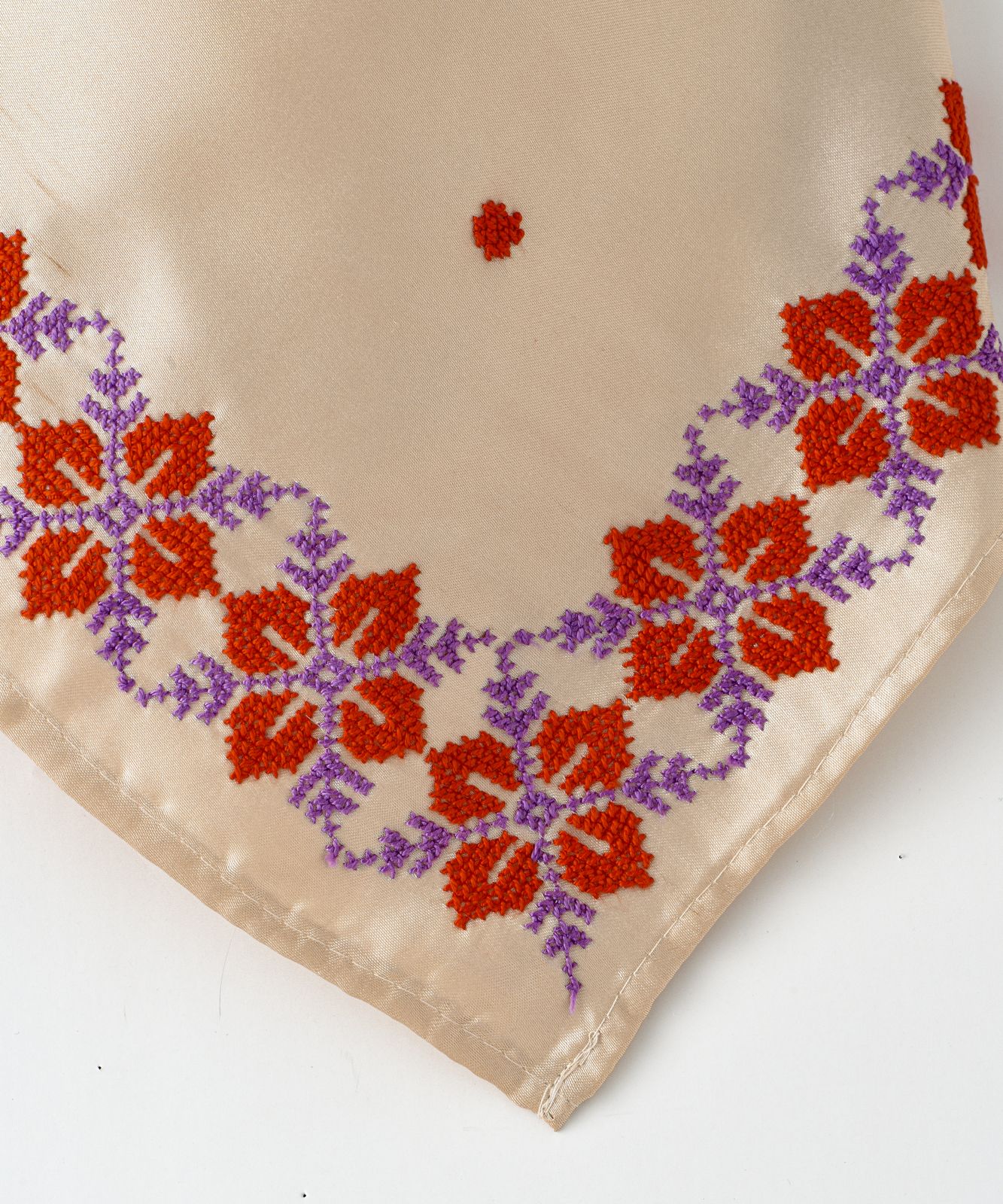 Cream and Red Scarves