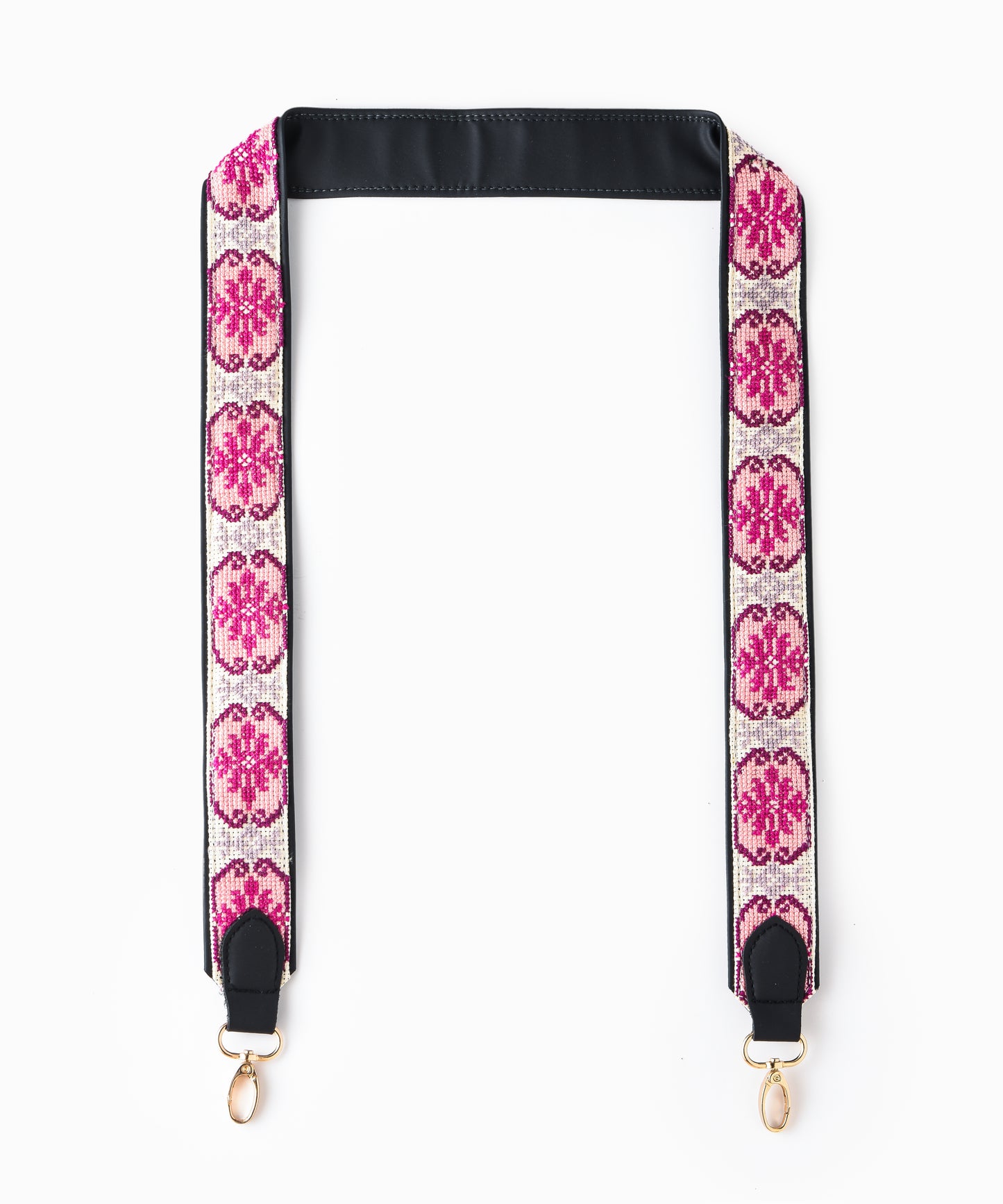 Black Eggshell and Rose Pink Strap
