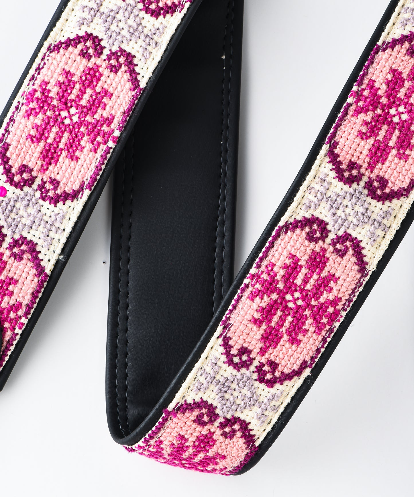 Black Eggshell and Rose Pink Strap