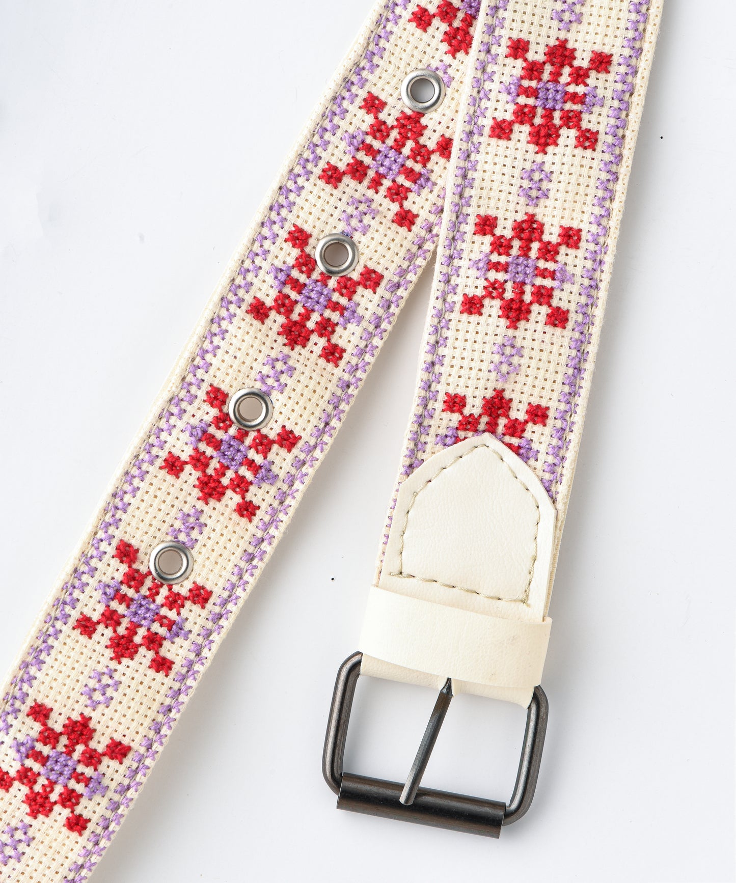 Cream Red and Lavender Belt