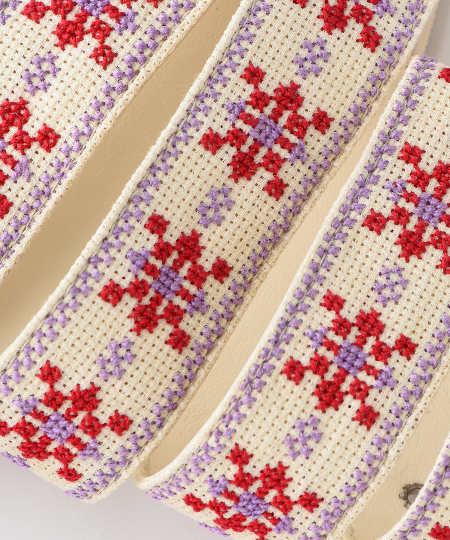 Cream Red and Lavender Belt