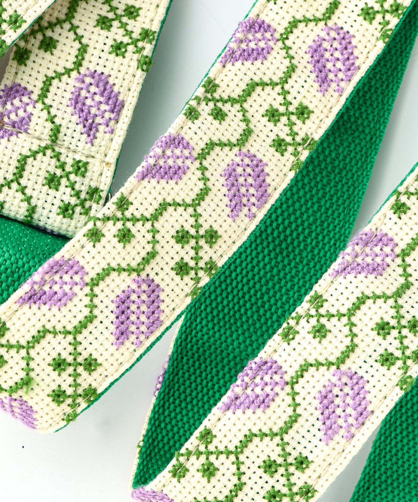 Green Cream and Lavender Strap