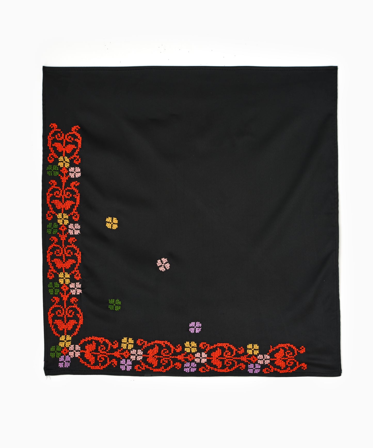 Black Red stitched Scarves