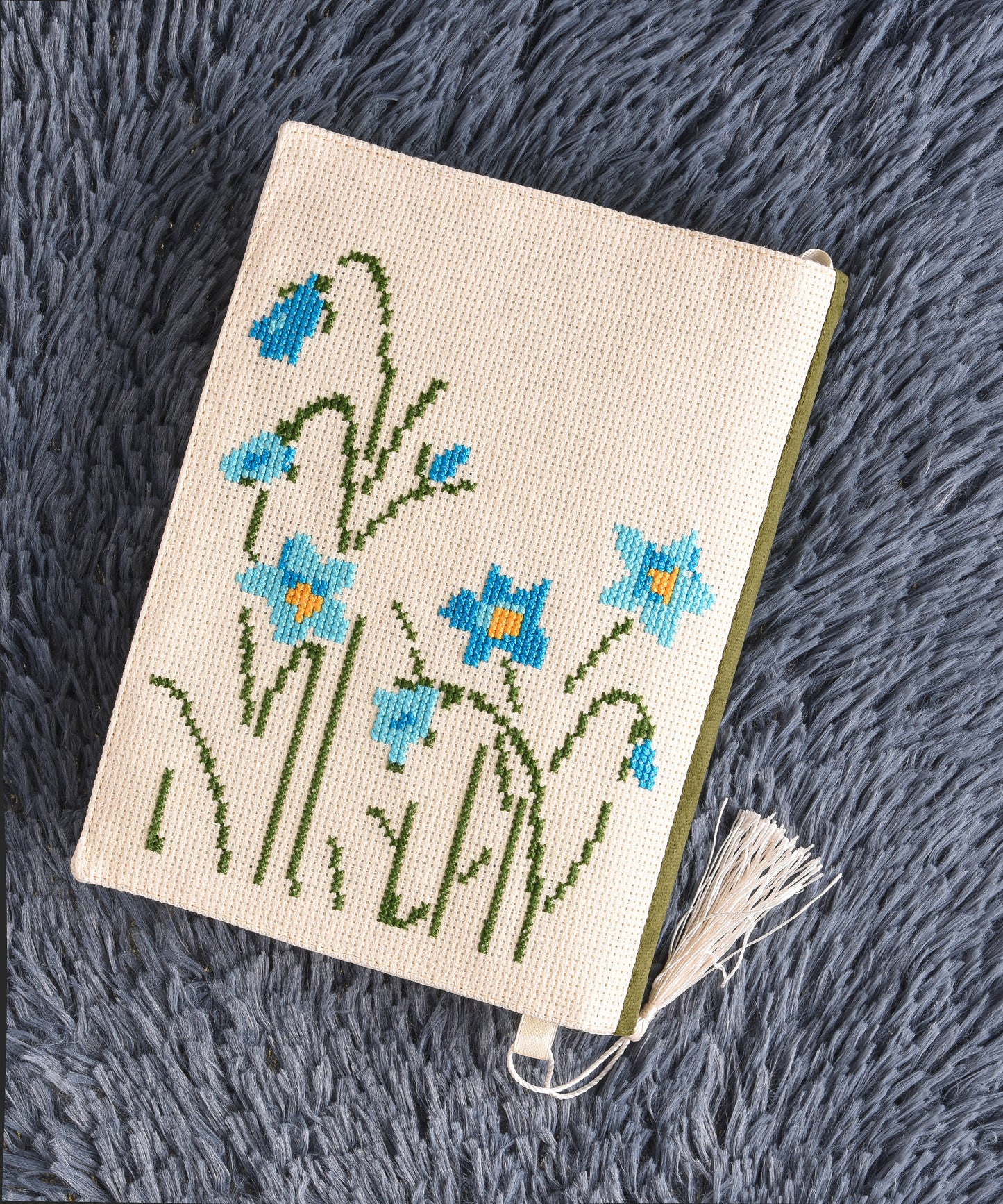 Pesto Cream and Blue Book Cover