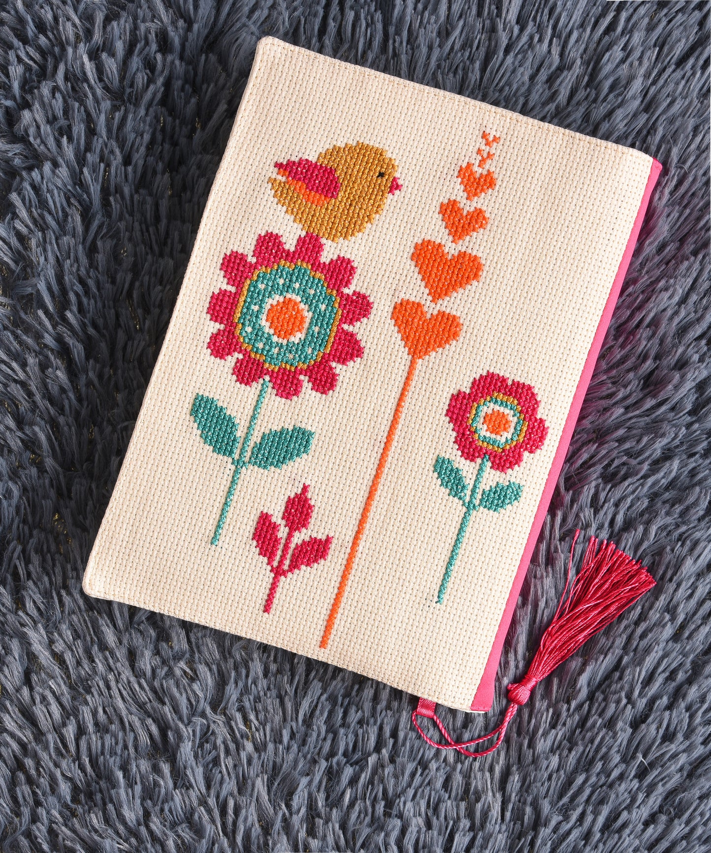 Bright Pink and Cream Book Cover