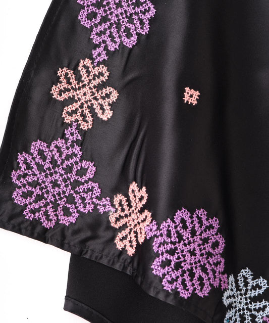 Black Lavender stitched Scarves