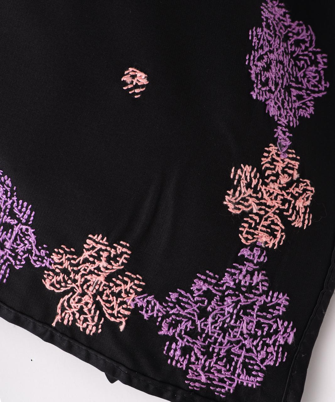 Black Lavender stitched Scarves