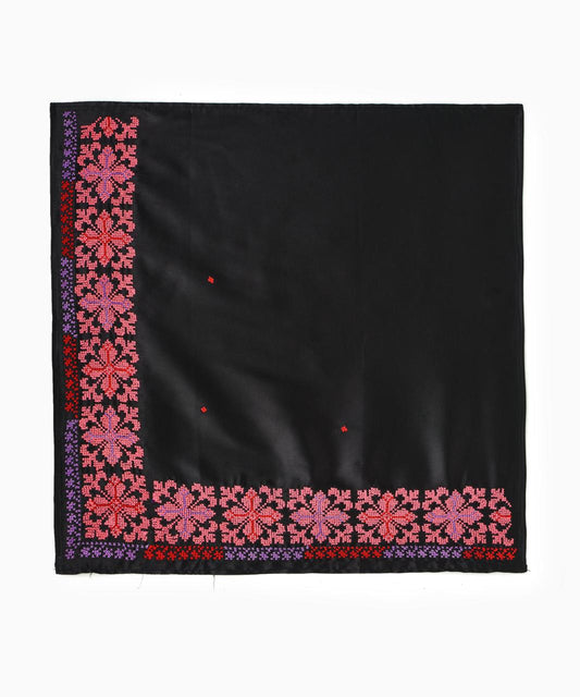 Black Bright Pink stitched Scarves
