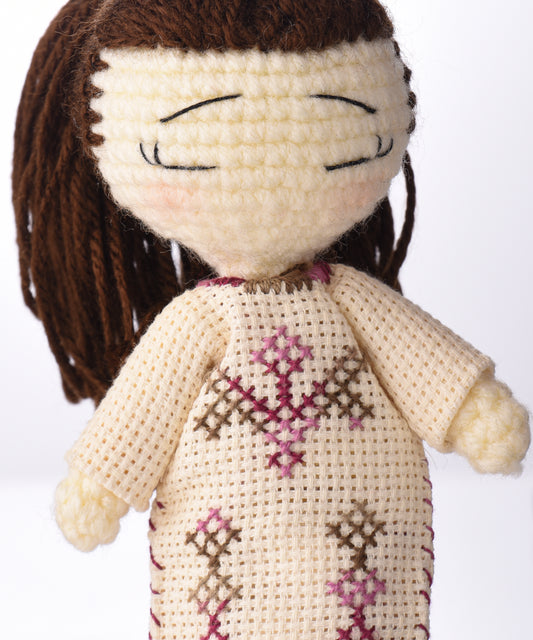 Cream Brown and Pink Yafa Doll