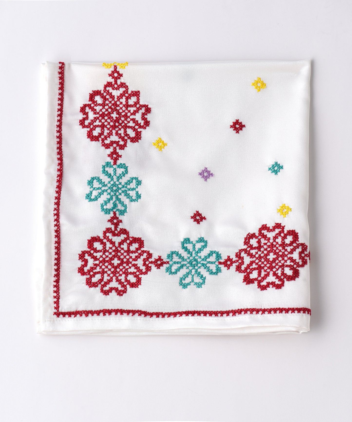 White Red and Blue stitched Scarves