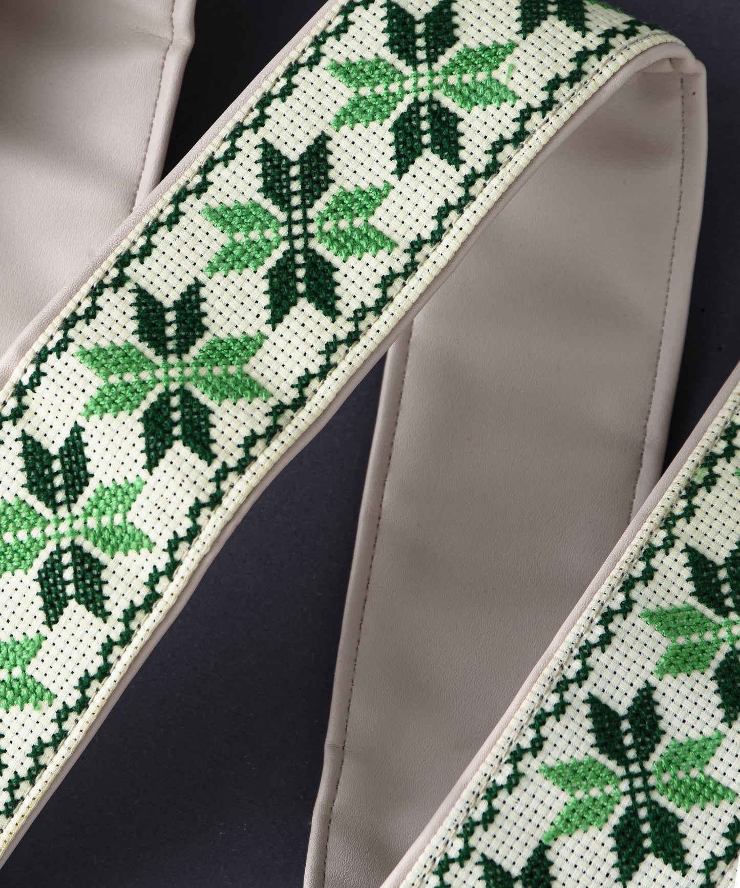 Cream and Green Strap