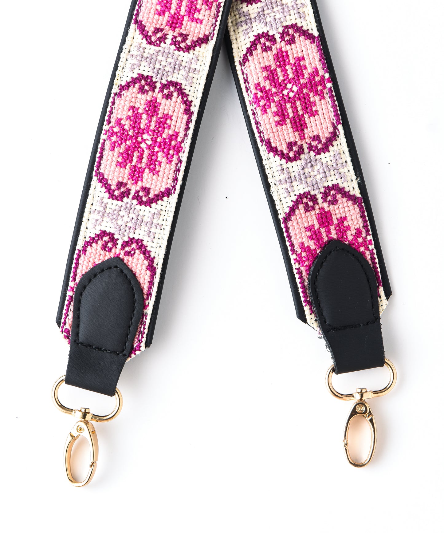 Black Eggshell and Rose Pink Strap