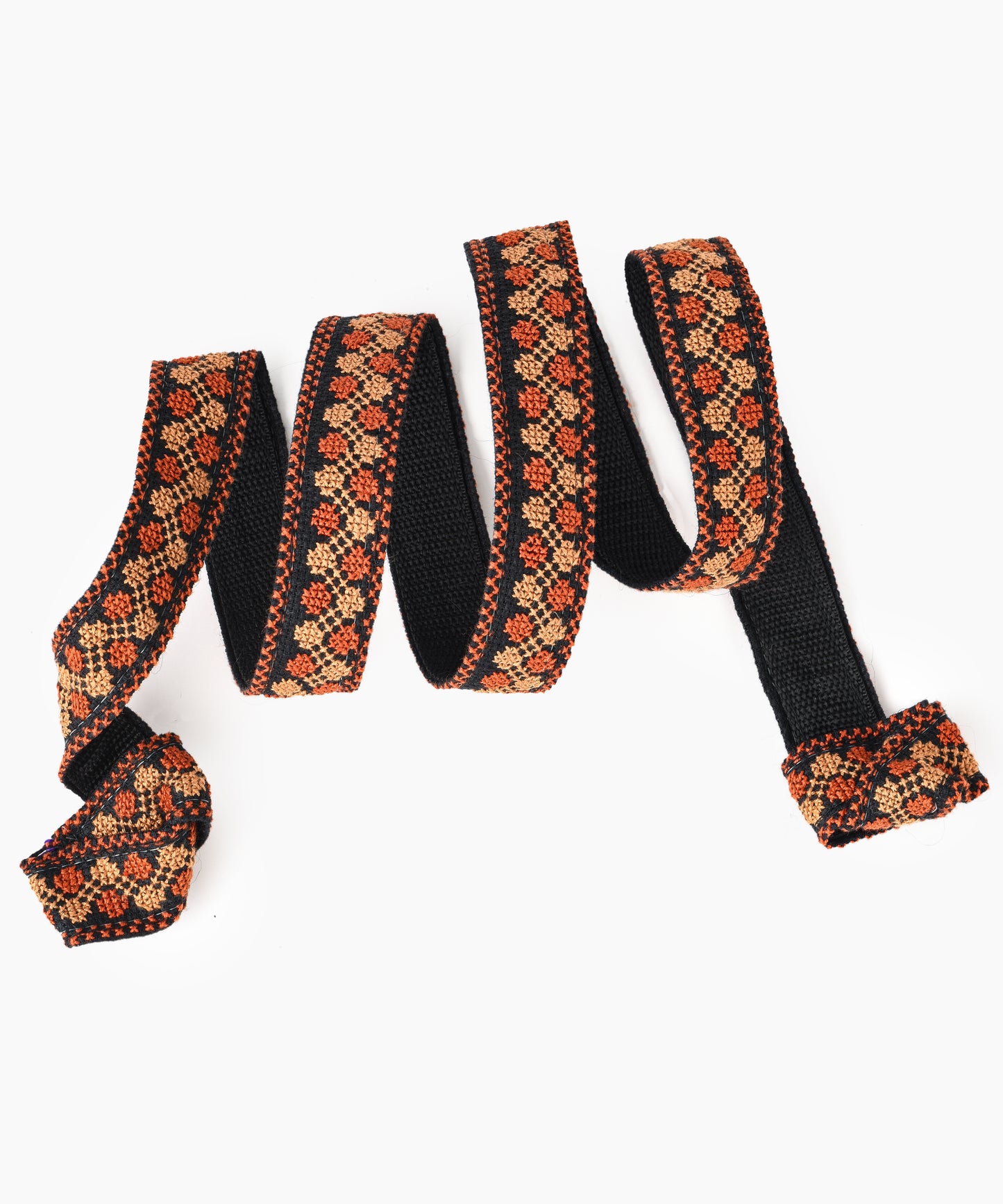 Chestnut Red/Peach and Black Yoga Mat Strap