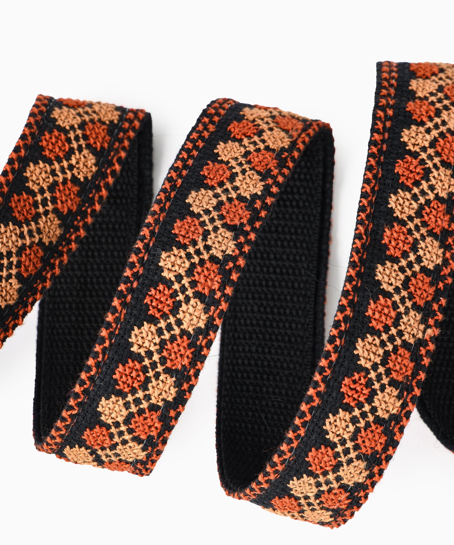 Chestnut Red/Peach and Black Yoga Mat Strap