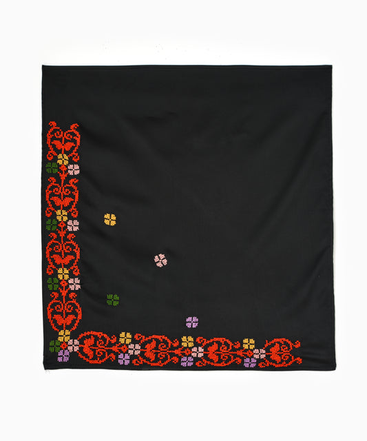 Black Red stitched Scarves