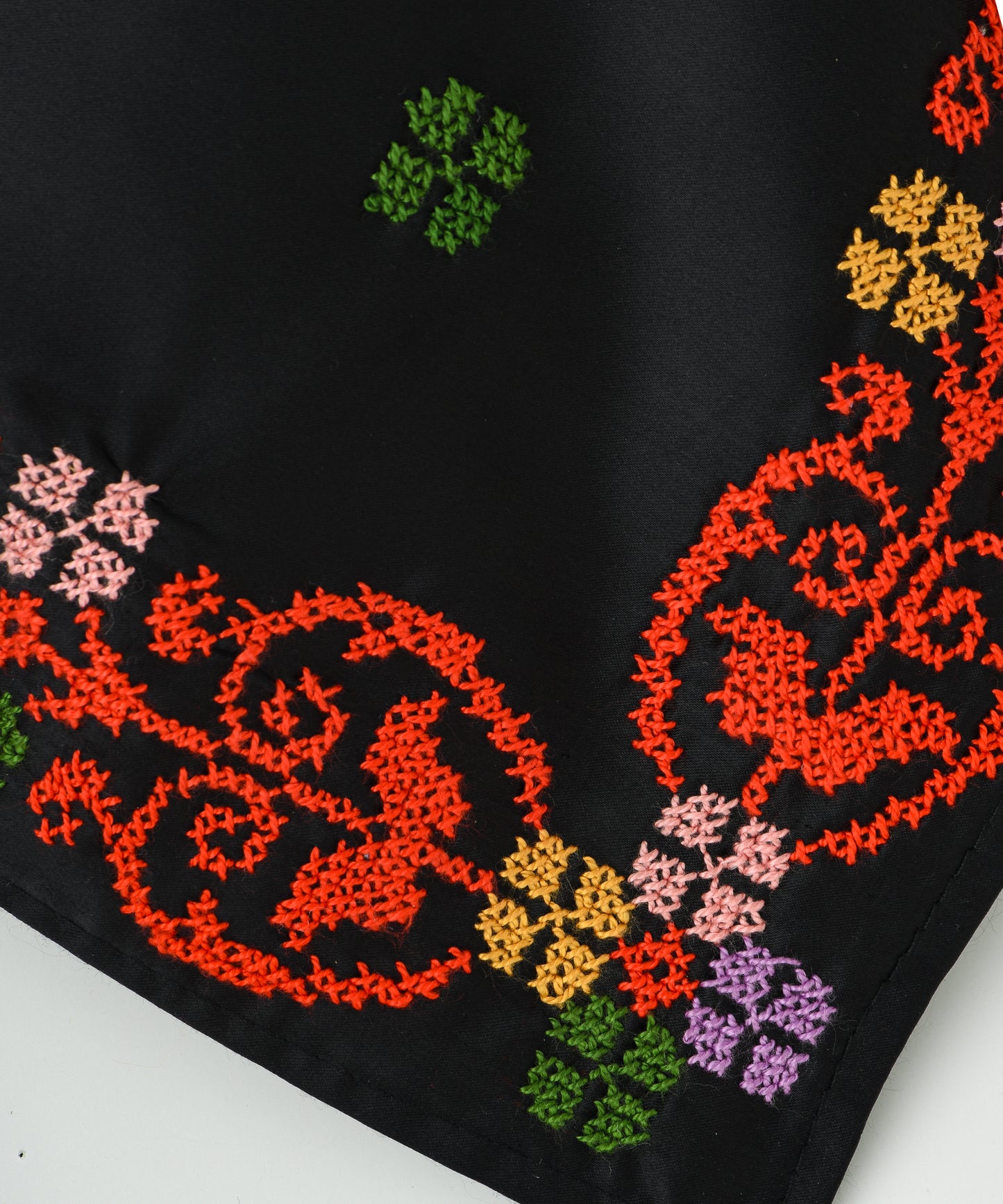 Black Red stitched Scarves