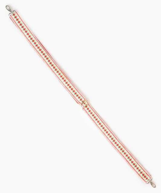 Bright Red Green and Cream Strap